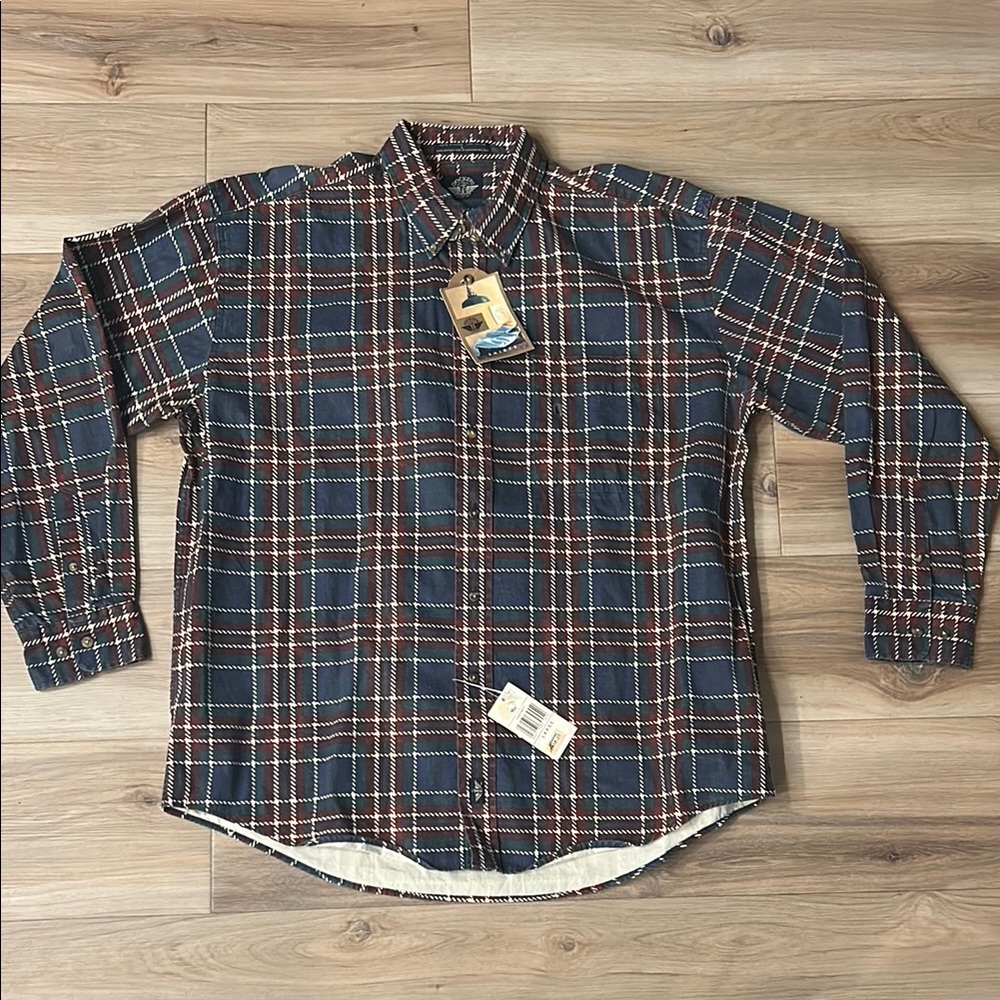 Men's Dockers Blue Red Plaid Shirt Large- Blue and Red NWT
